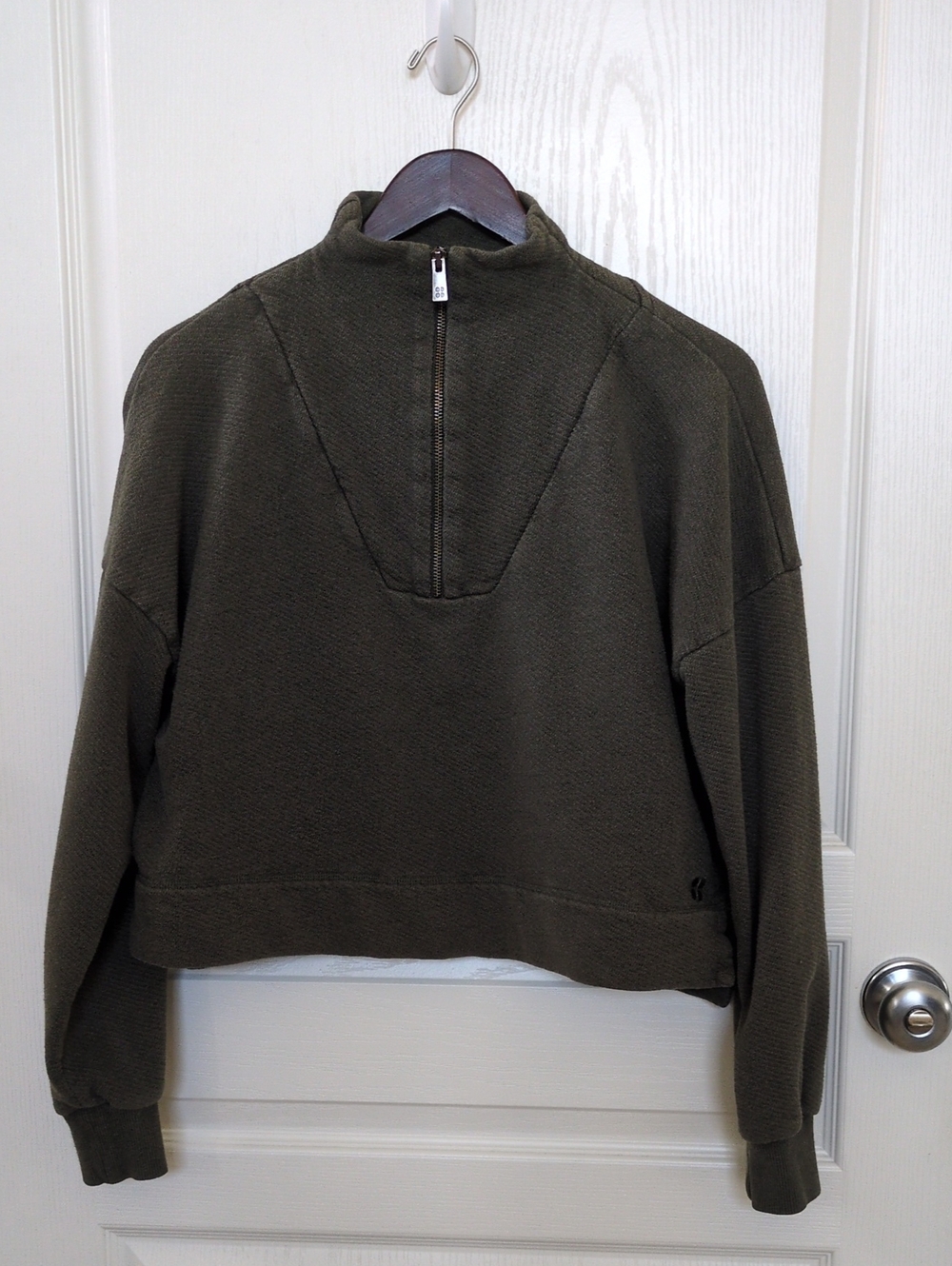 Sweaty Betty Olive Half-Zip Mockneck Sweatshirt